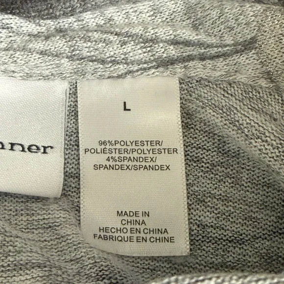 Alfred Dunner Gray Floral 2pc Cardigan Tank Set L Stretch - Picture 6 of 8